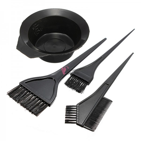 Set pentru vopsit parul cu bol Negru, set 4 piese